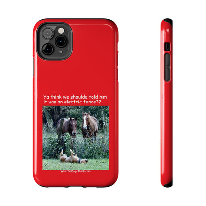 Electric Fence   Red Tough Phone Cases