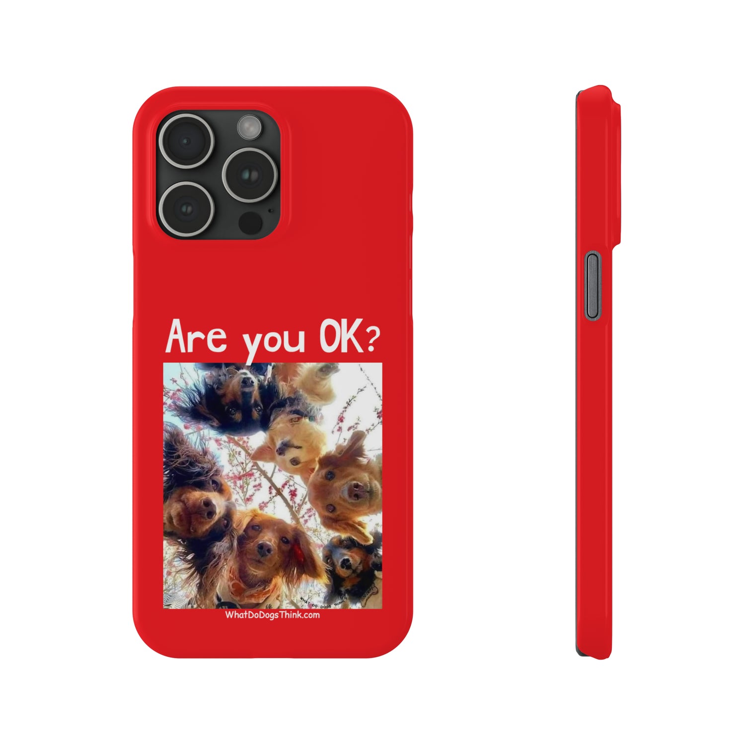 Are you OK?     Red Slim Phone Cases