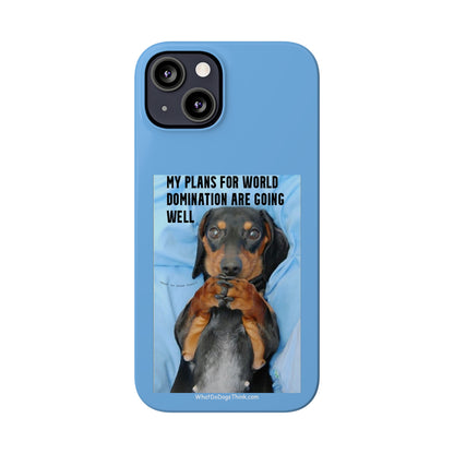 World Domination     Blue Slim Phone Cases