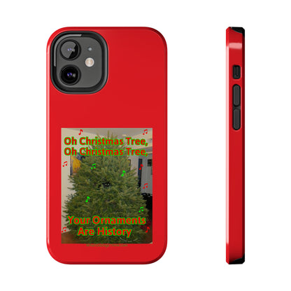 Christmas Tree Cat Red  Tough Phone Cases