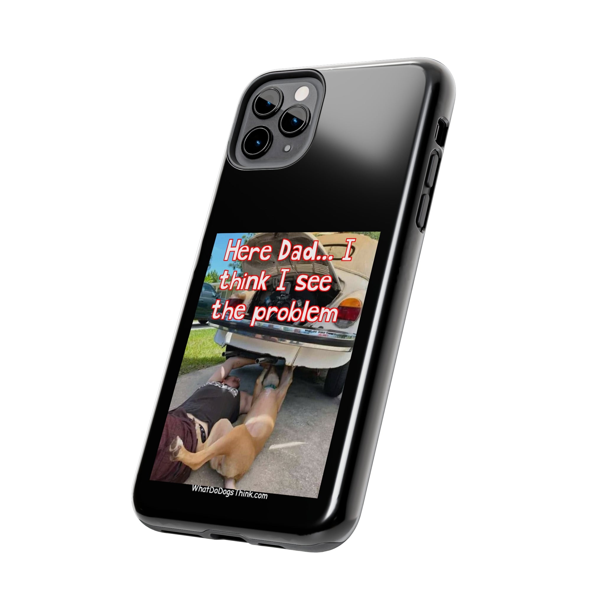 Here Dad    Black Tough Phone Cases