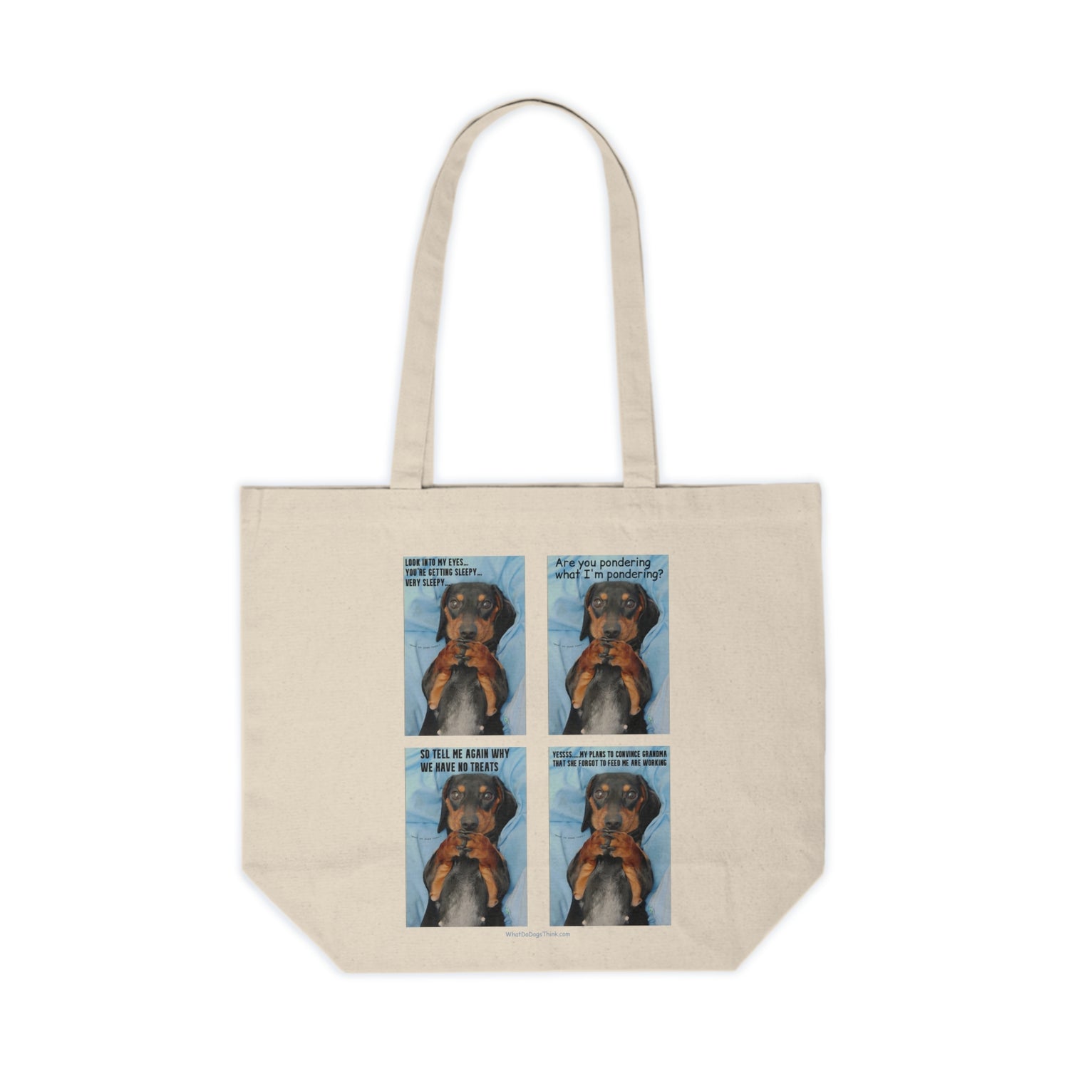 Devious Dachshund  Canvas Shopping Tote  