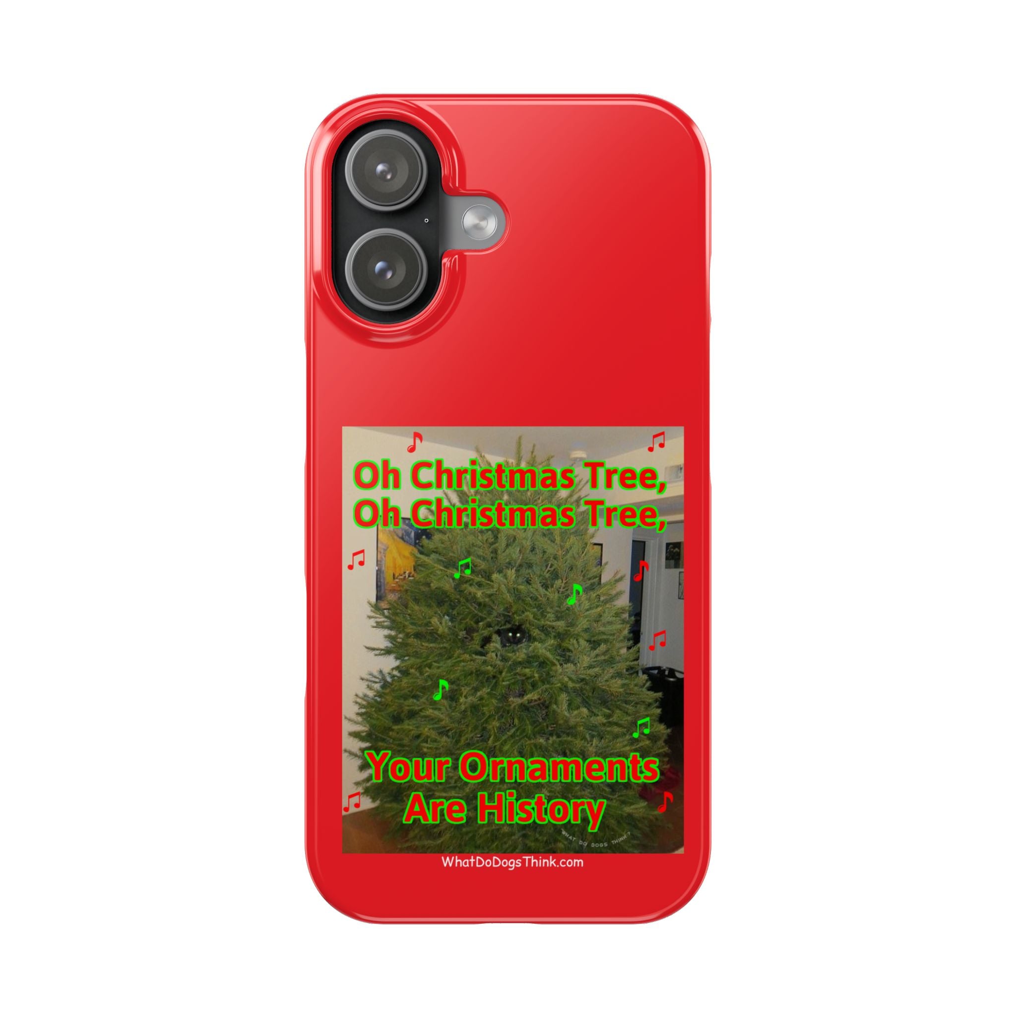 Christmas Tree Cat      Red Slim Phone Case