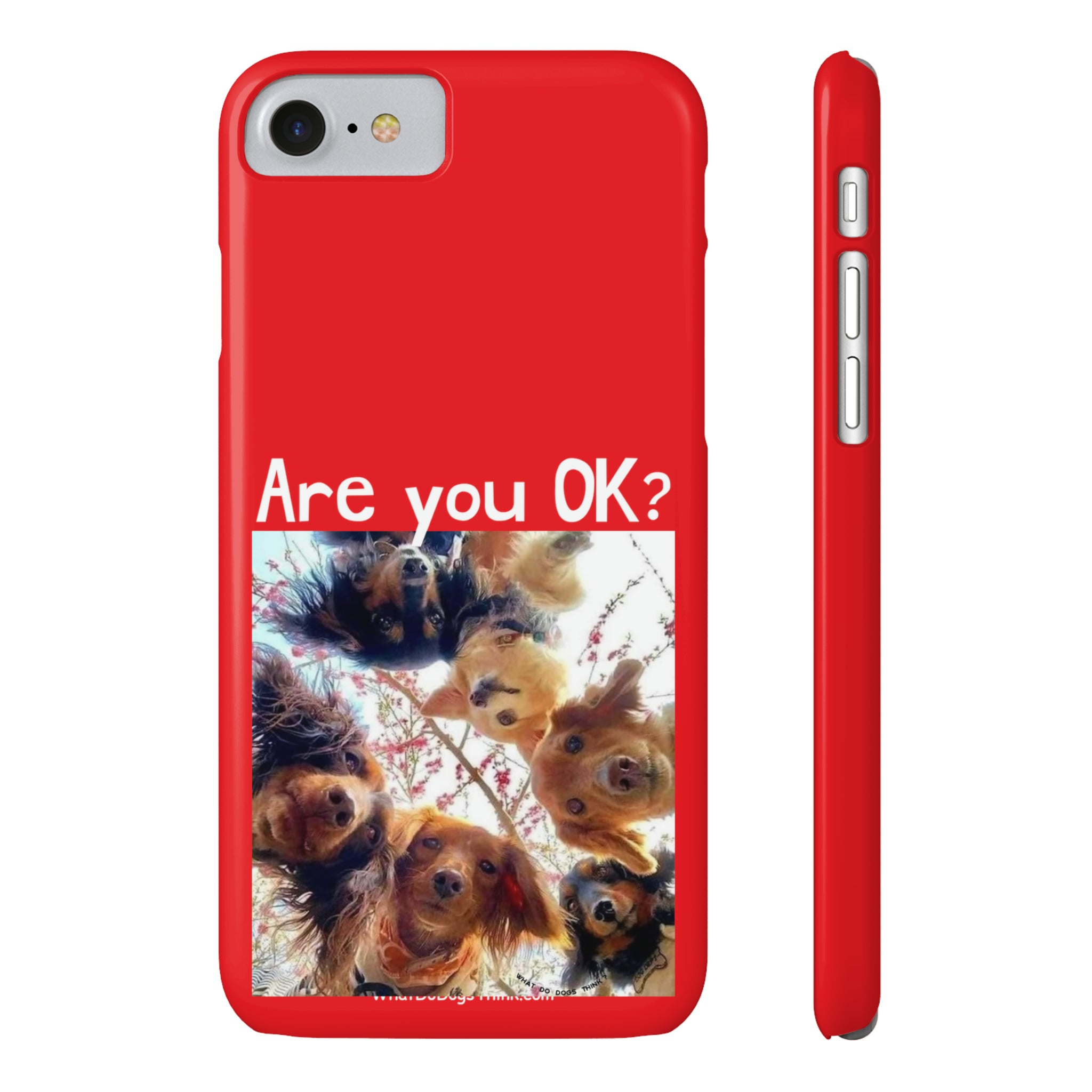 Are you OK?     Red Slim Phone Cases