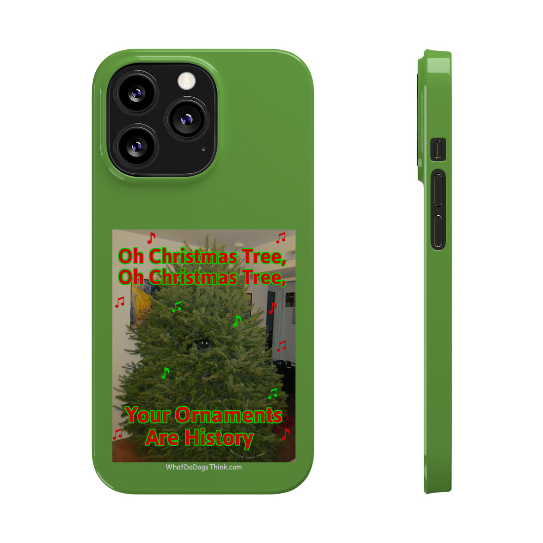 Christmas Tree Cat Green Slim Phone Case