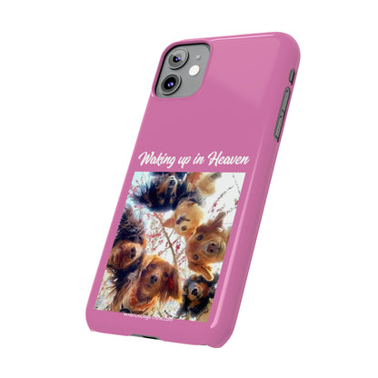 Waking Up In Heaven     Pink Slim Phone Cases