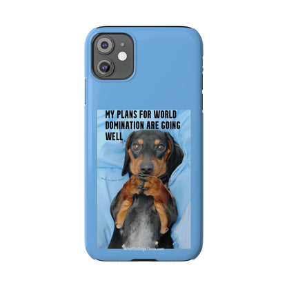 World Domination     Blue Slim Phone Cases