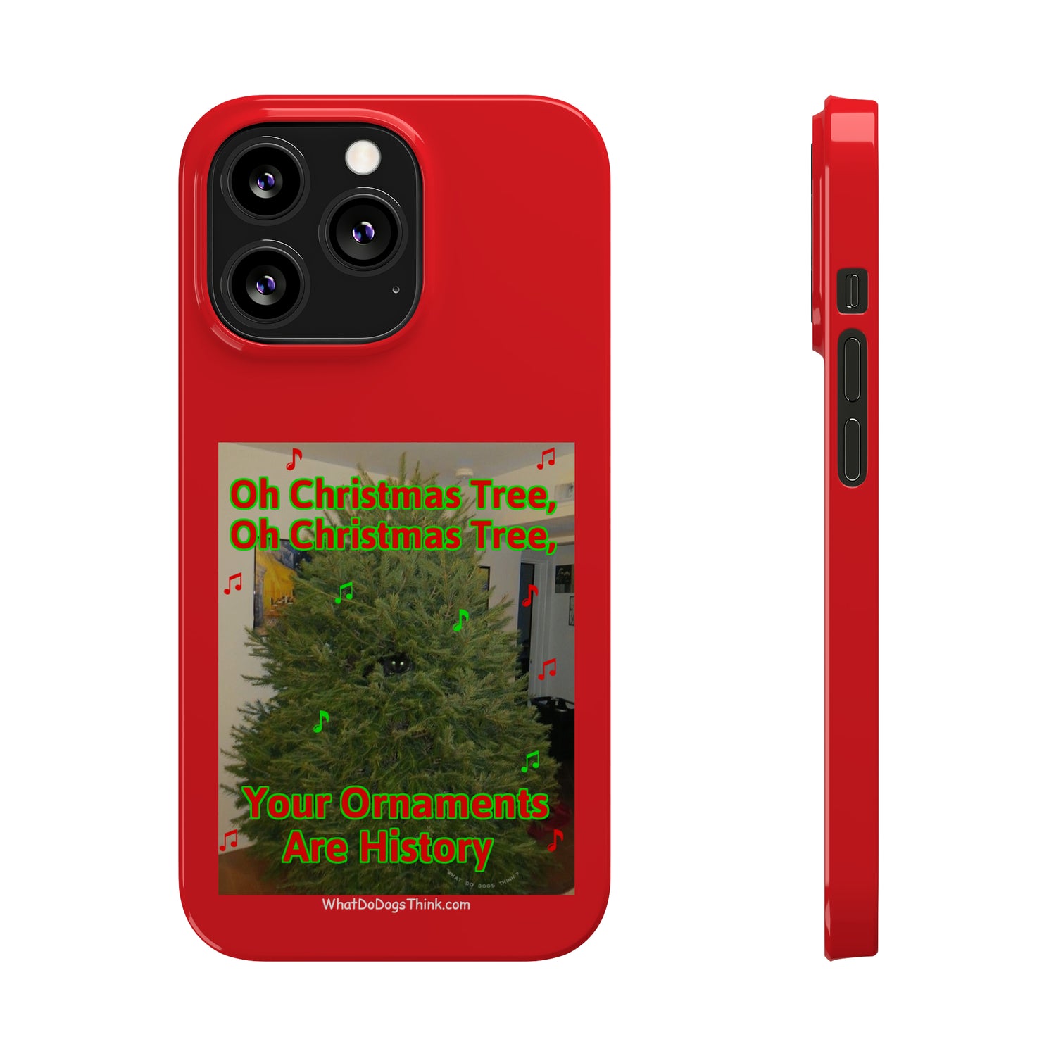 Christmas Tree Cat      Red Slim Phone Case