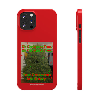 Christmas Tree Cat      Red Slim Phone Case