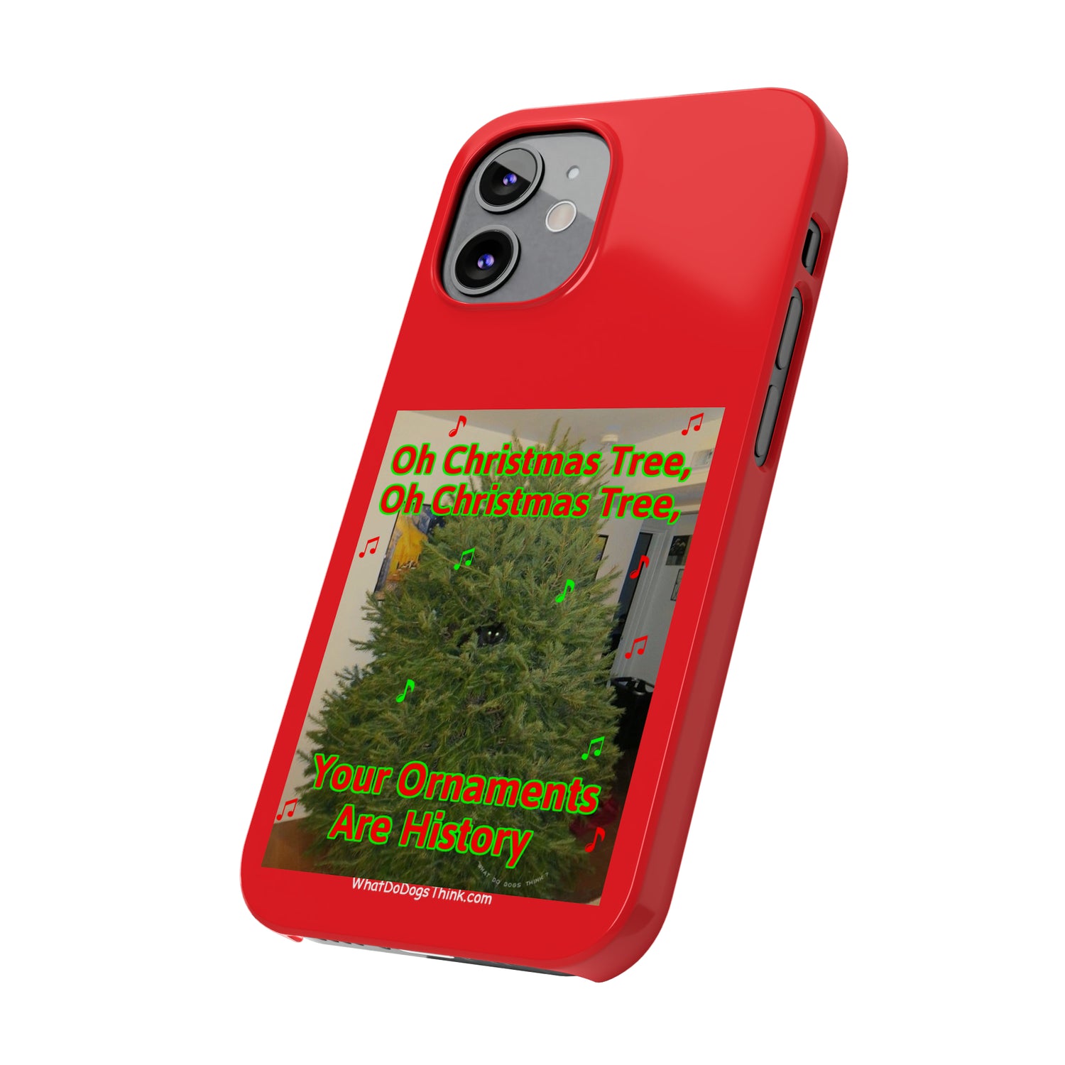 Christmas Tree Cat      Red Slim Phone Case