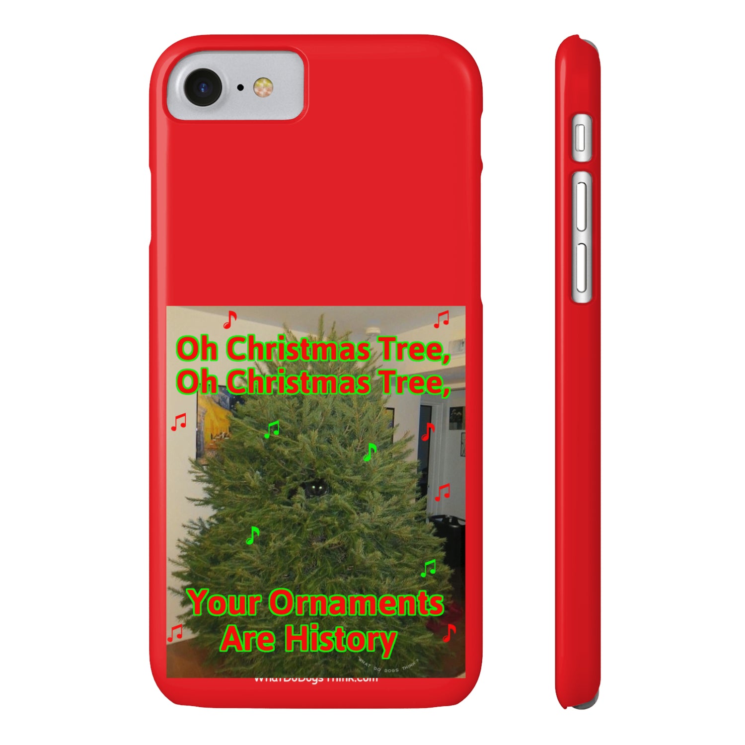 Christmas Tree Cat      Red Slim Phone Case