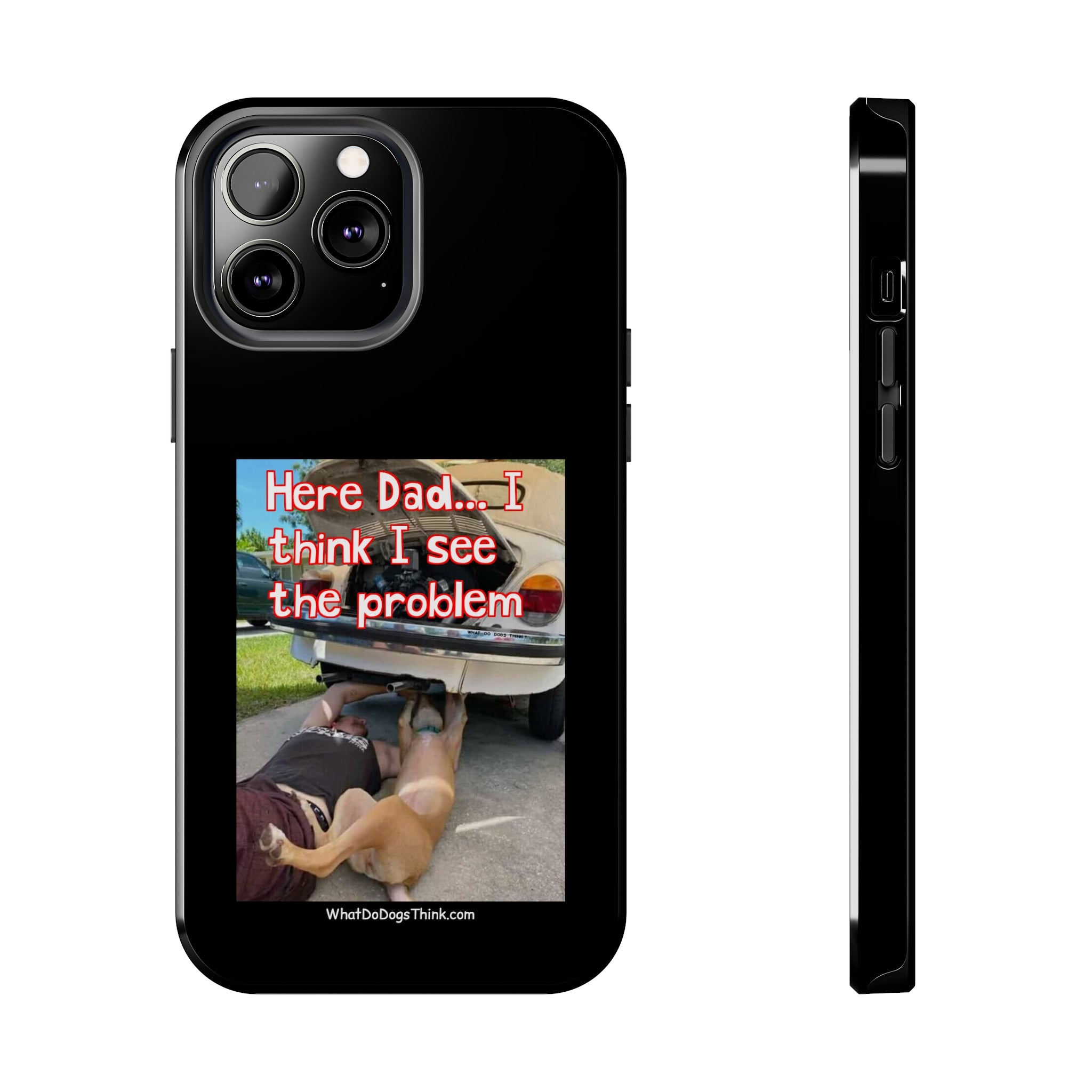 Here Dad    Black Tough Phone Cases