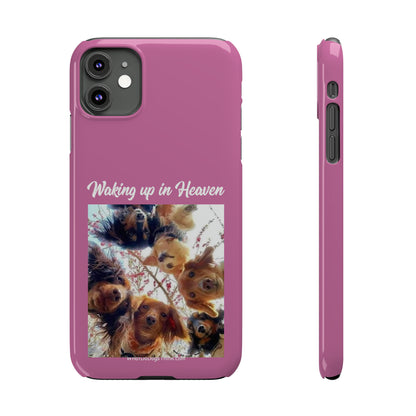 Waking Up In Heaven     Pink Slim Phone Cases