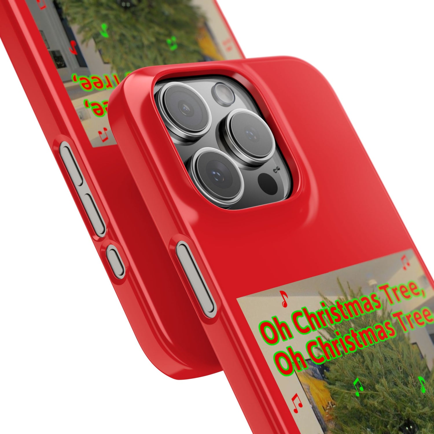 Christmas Tree Cat      Red Slim Phone Case