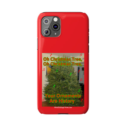 Christmas Tree Cat      Red Slim Phone Case