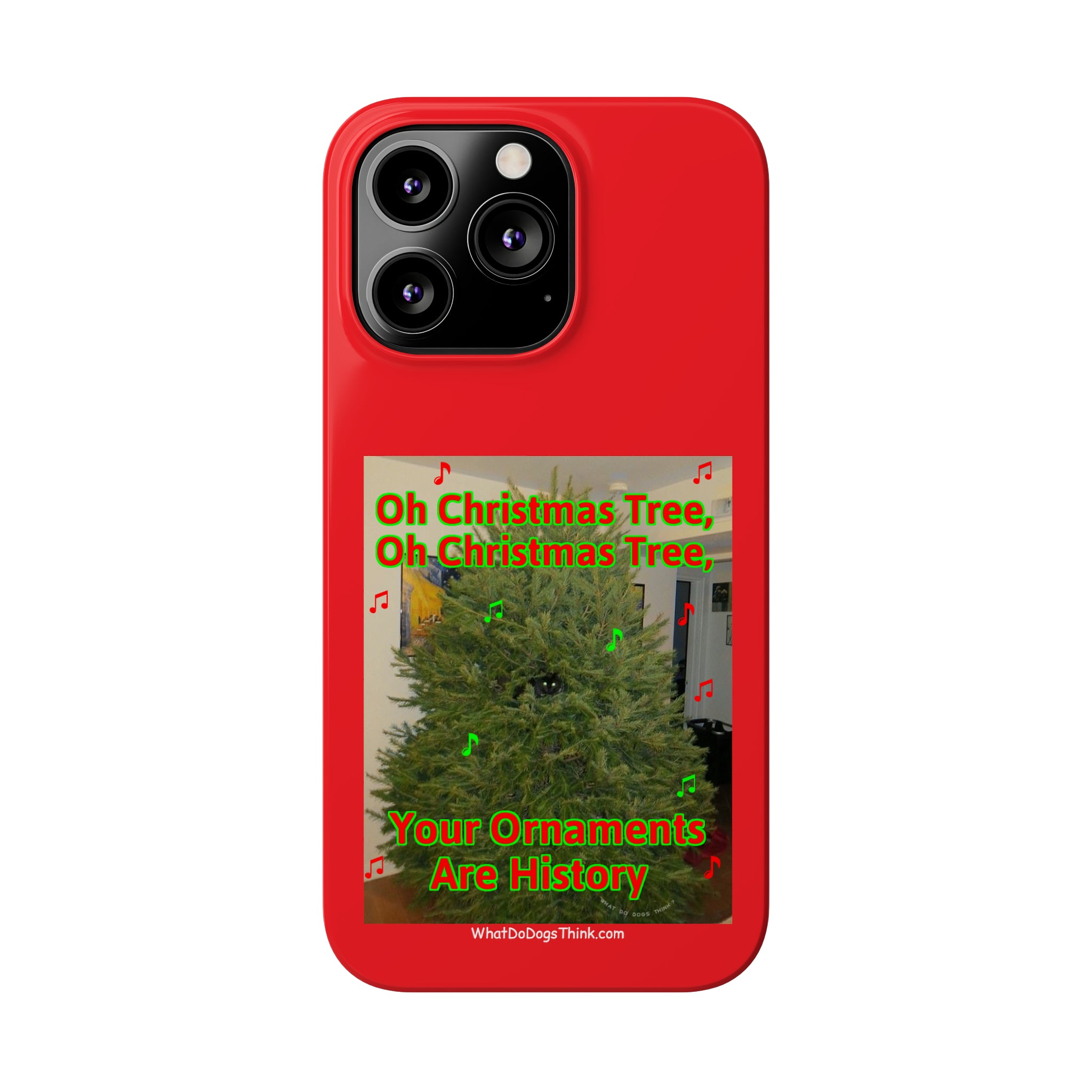 Christmas Tree Cat      Red Slim Phone Case