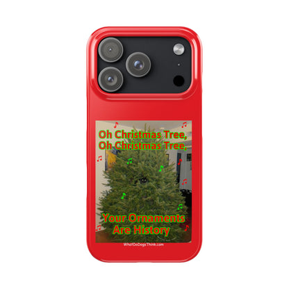 Christmas Tree Cat      Red Slim Phone Case