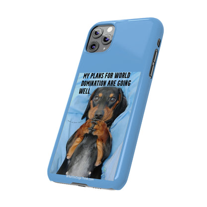 World Domination     Blue Slim Phone Cases