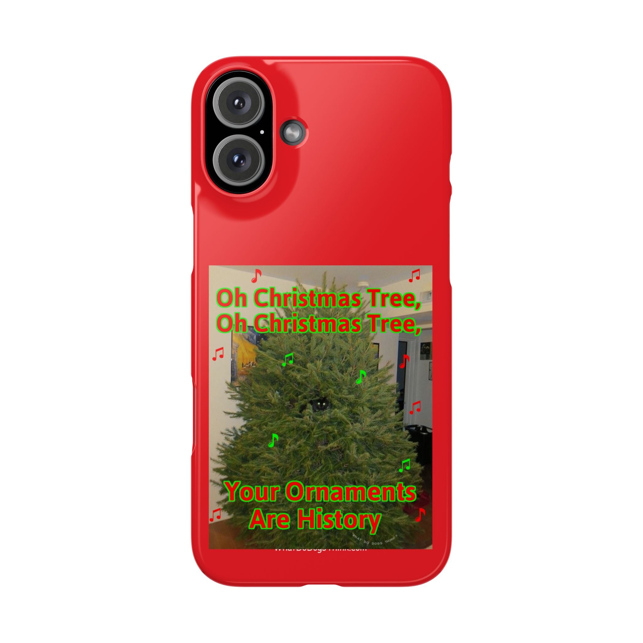 Christmas Tree Cat      Red Slim Phone Case