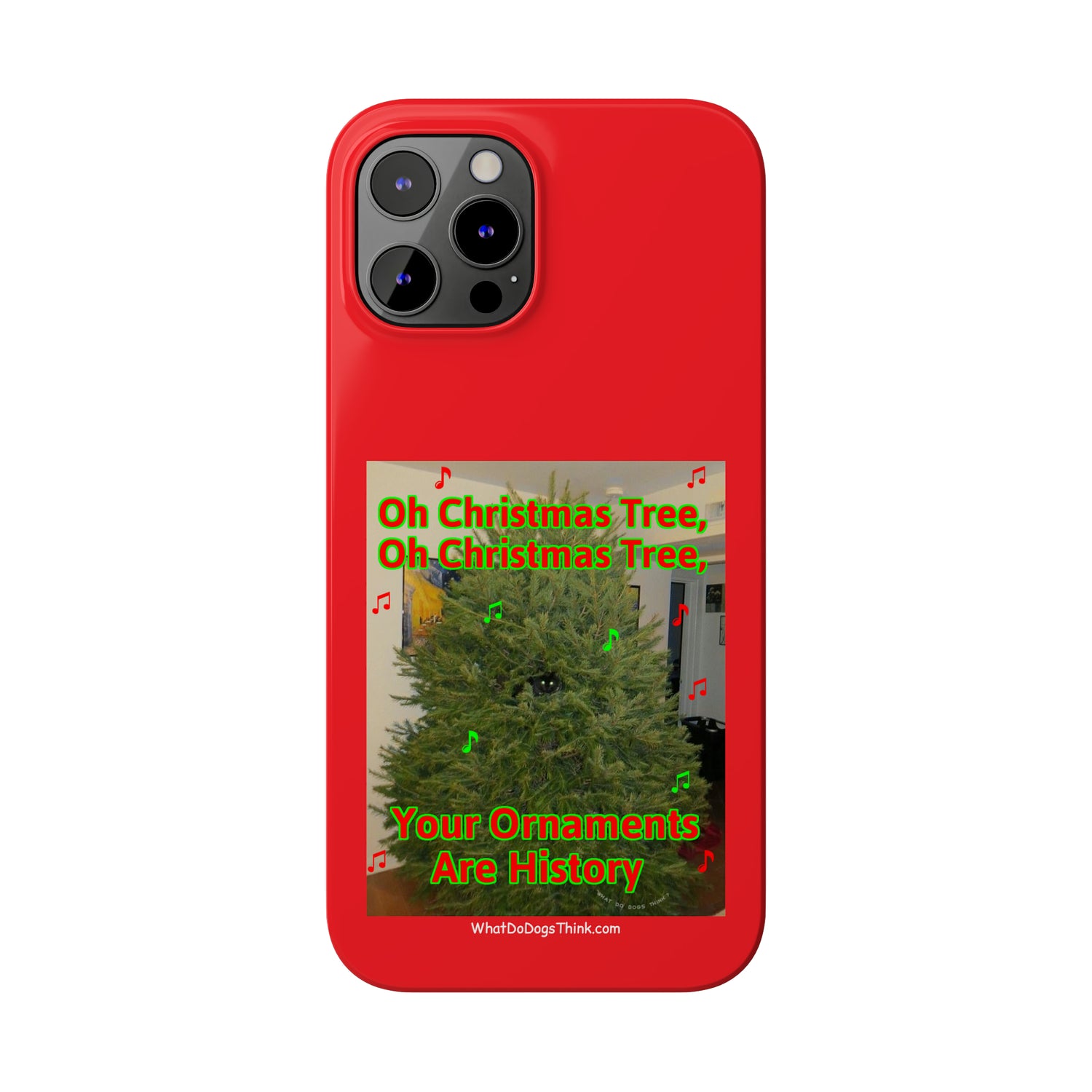 Christmas Tree Cat      Red Slim Phone Case