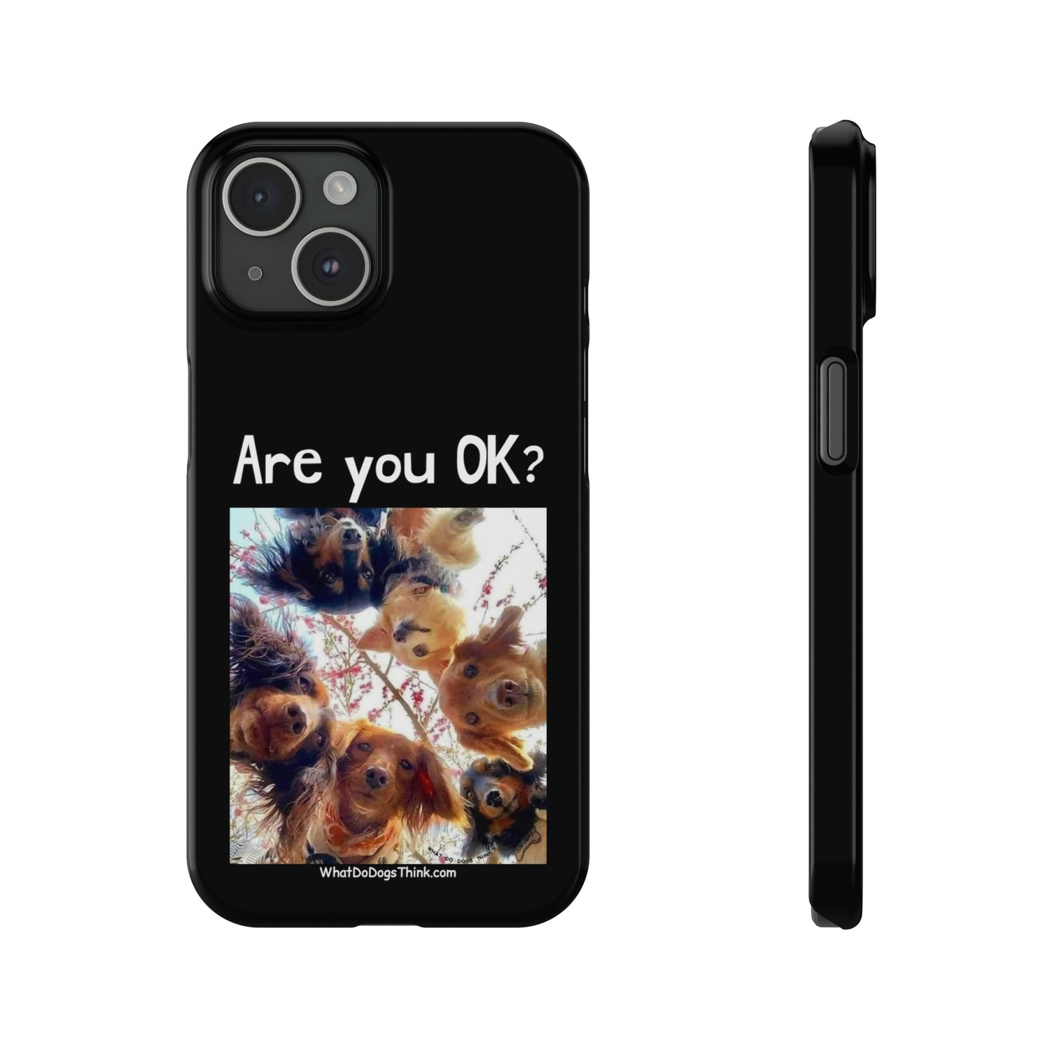 Are you OK?     Black Slim Phone Cases