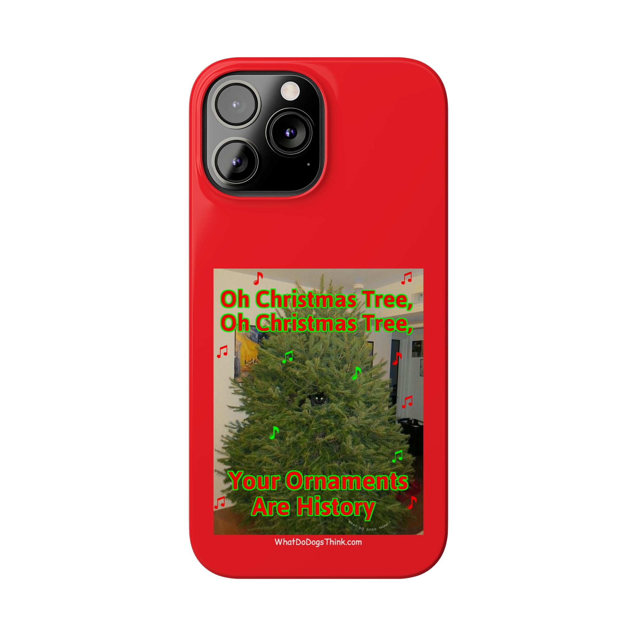 Christmas Tree Cat      Red Slim Phone Case