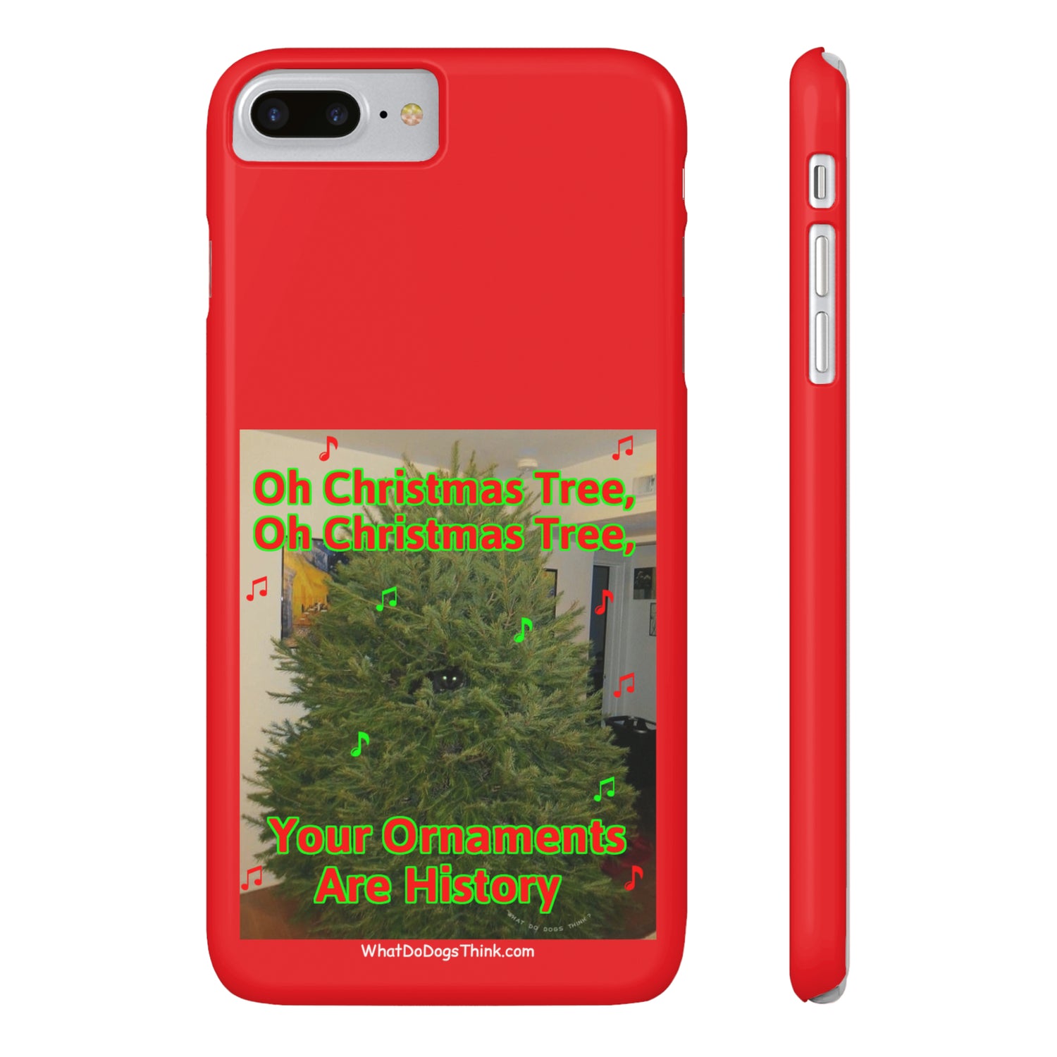 Christmas Tree Cat      Red Slim Phone Case