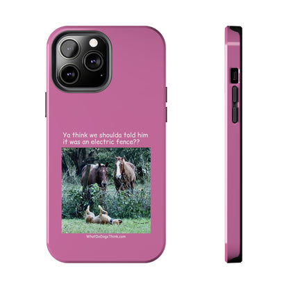 Electric Fence   Pink Tough Phone Cases