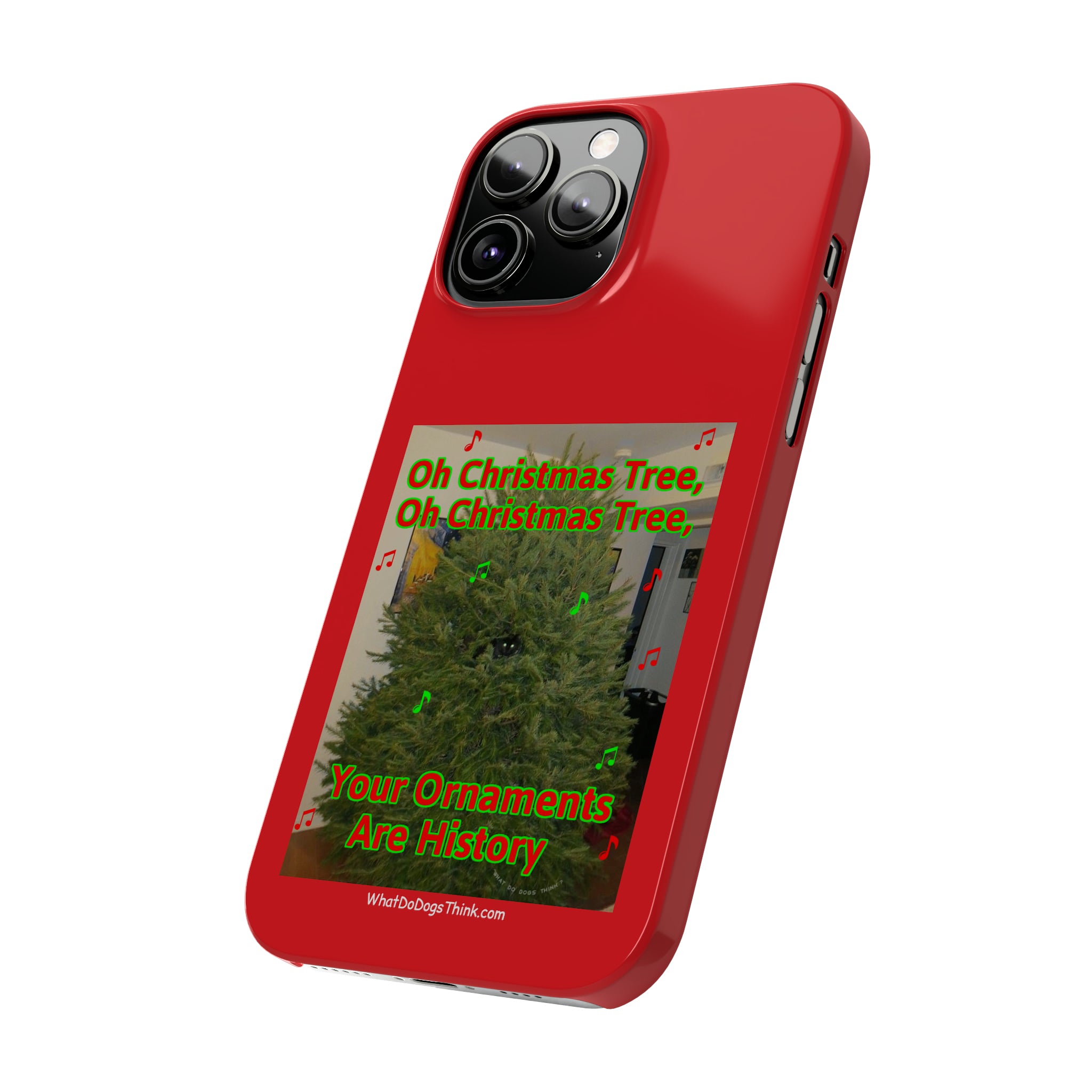 Christmas Tree Cat      Red Slim Phone Case