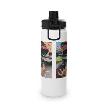 VW Helper   White Stainless Steel Water Bottle, Sports Lid