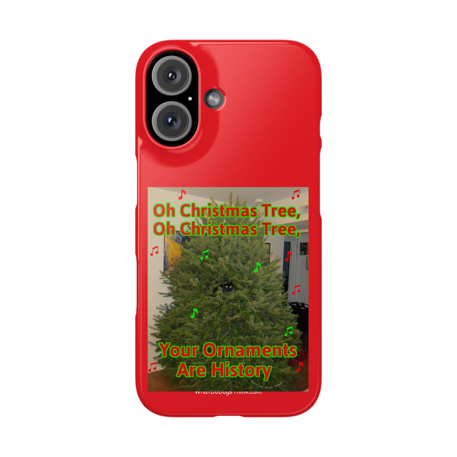 Christmas Tree Cat      Red Slim Phone Case