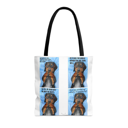 Devious Dachshund  White Premium Tote Bag