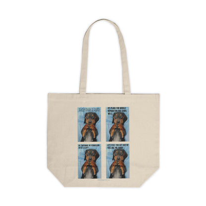 Devious Dachshund  Canvas Shopping Tote