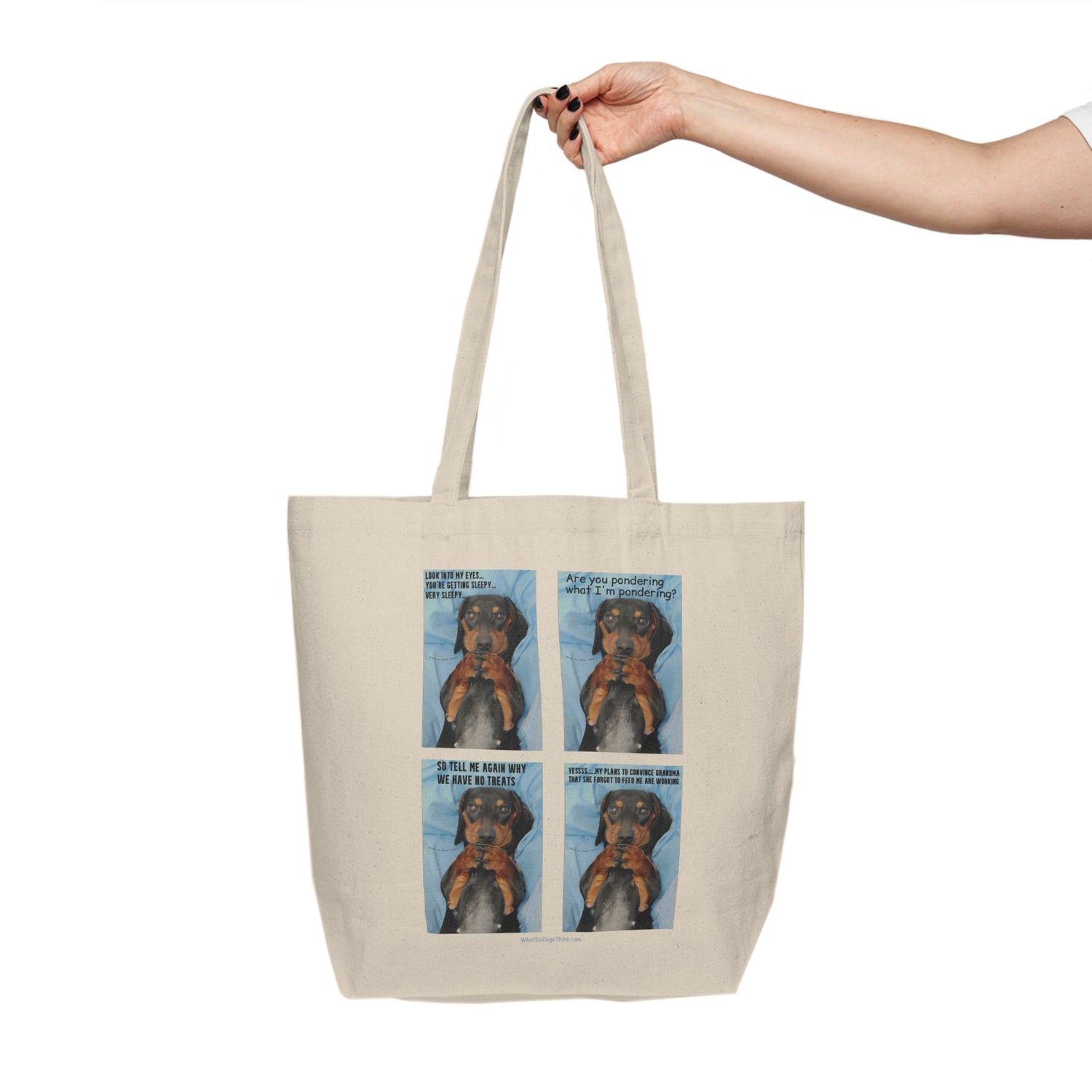 Devious Dachshund  Canvas Shopping Tote