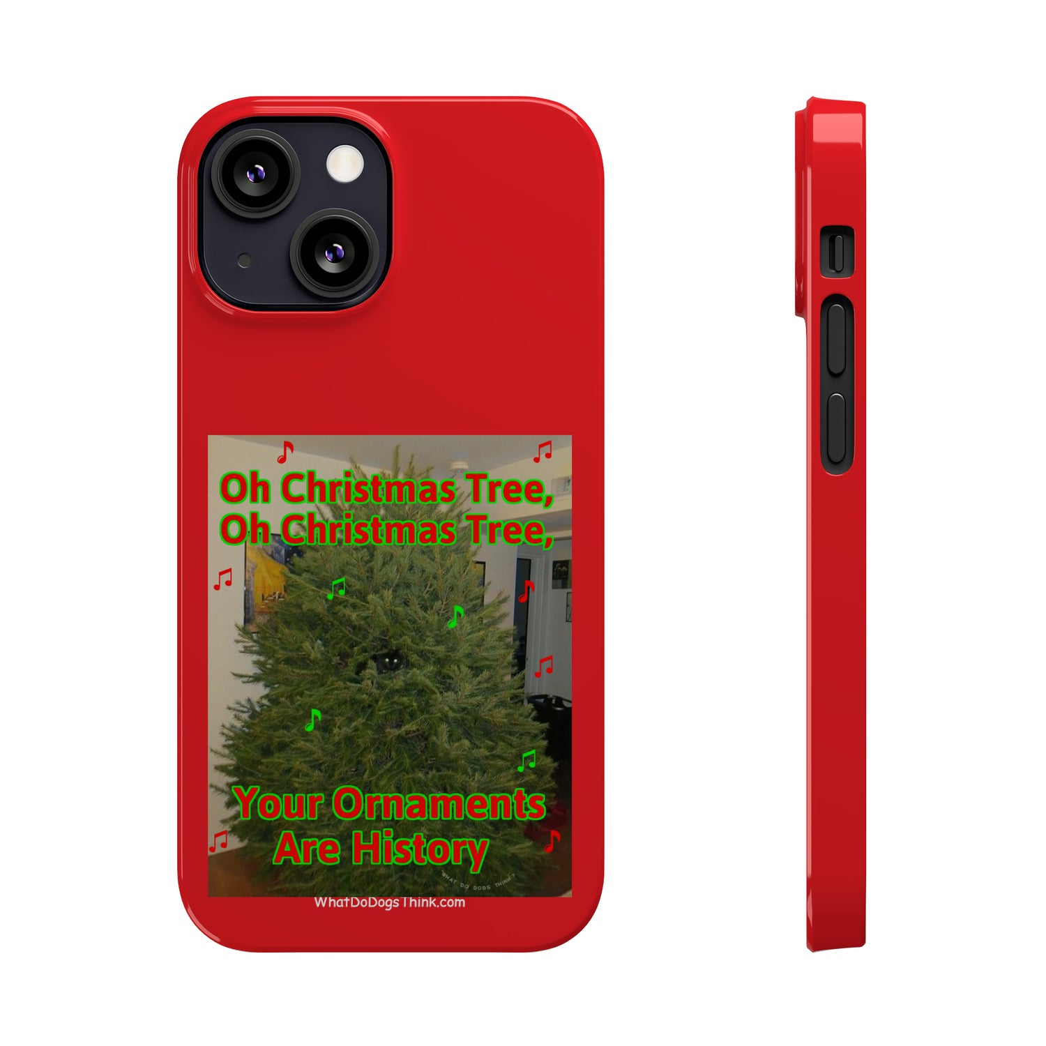 Christmas Tree Cat      Red Slim Phone Case