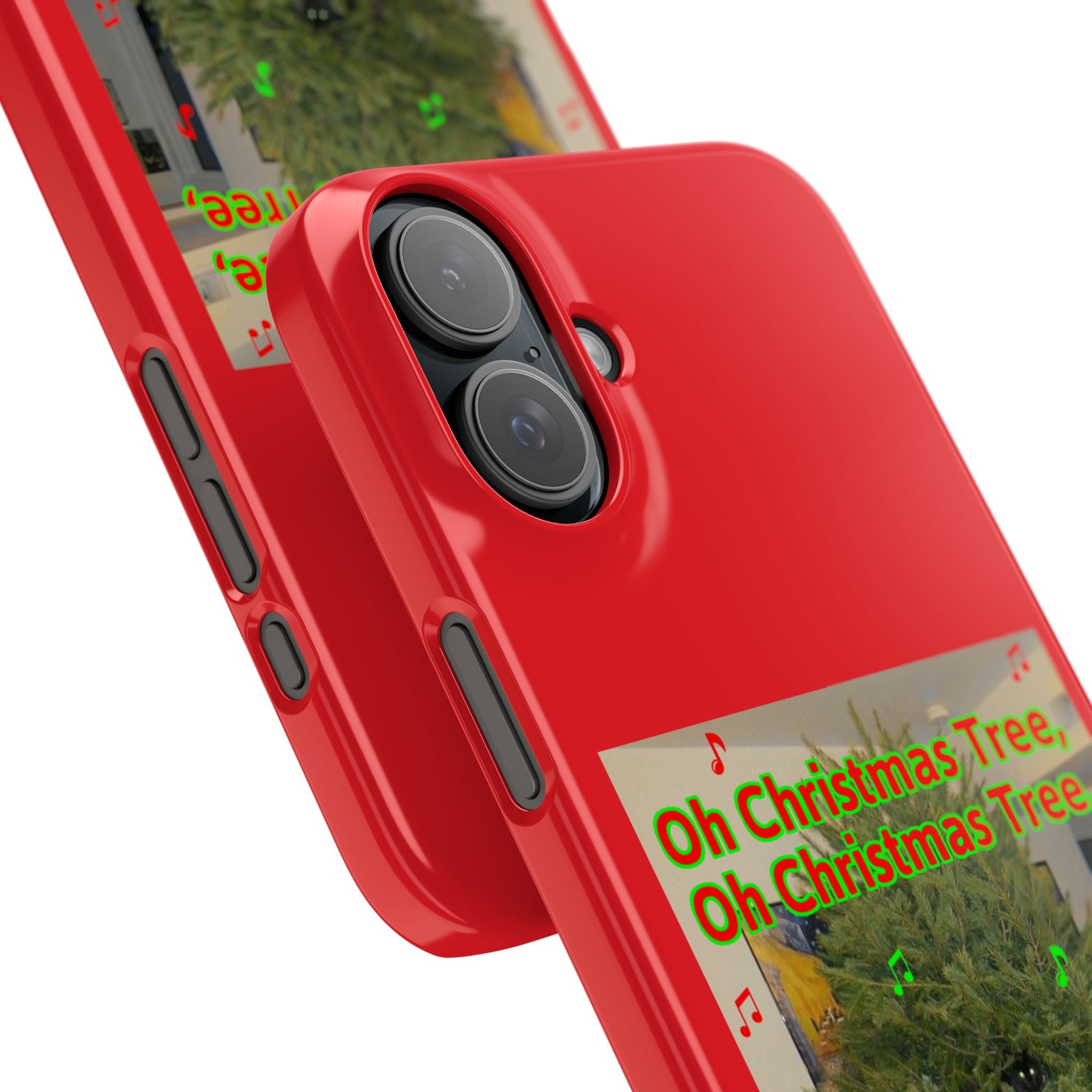 Christmas Tree Cat      Red Slim Phone Case