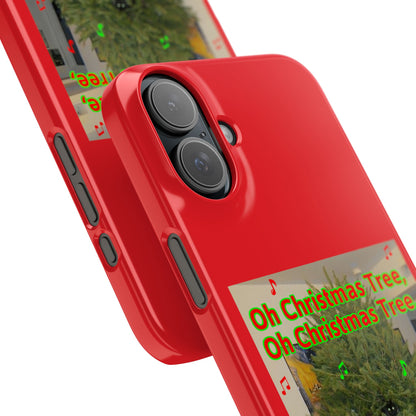 Christmas Tree Cat      Red Slim Phone Case