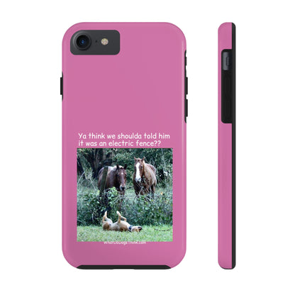 Electric Fence   Pink Tough Phone Cases