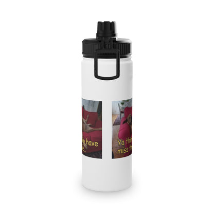 Stuffed Dog  Stainless Steel Water Bottle, Sports Lid