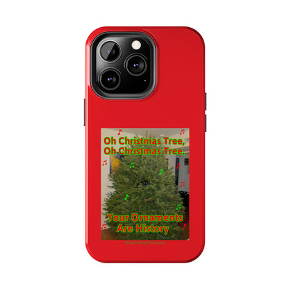 Christmas Tree Cat Red  Tough Phone Cases