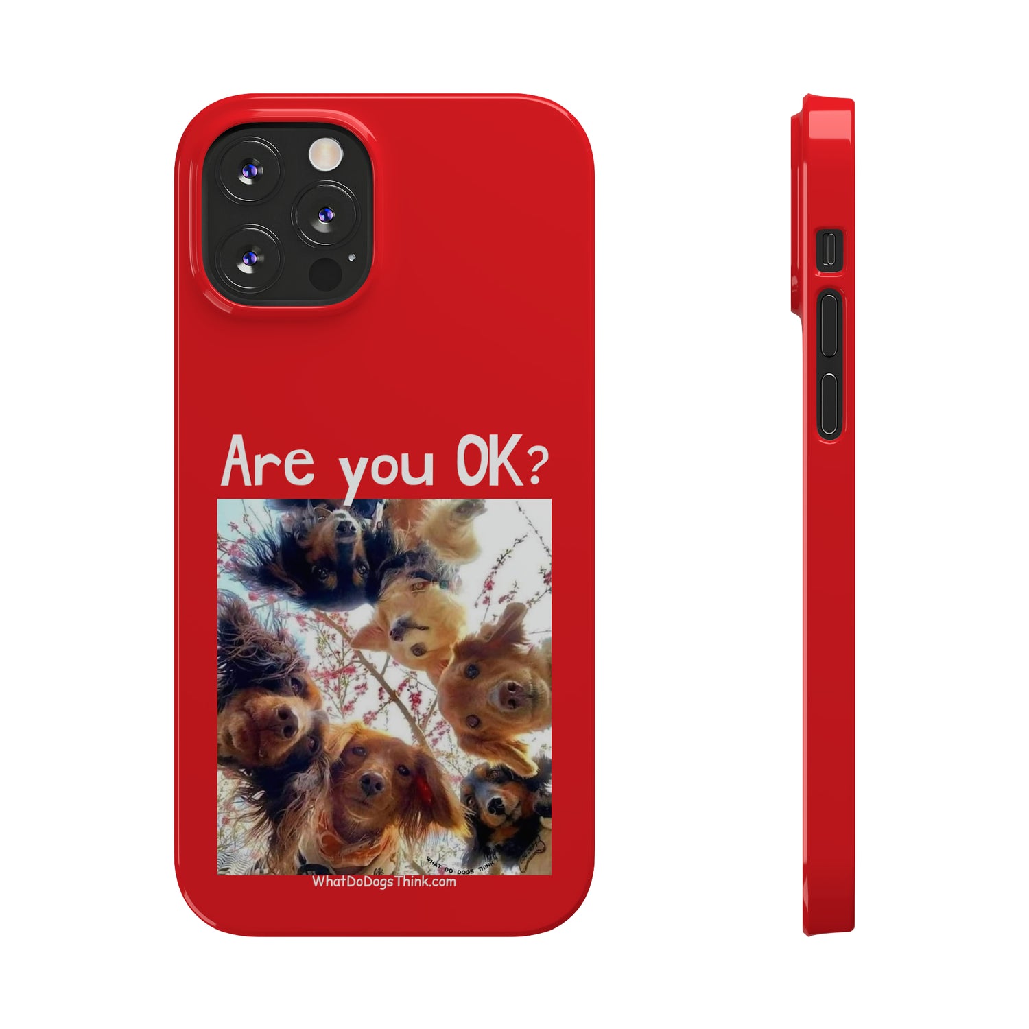 Are you OK?     Red Slim Phone Cases