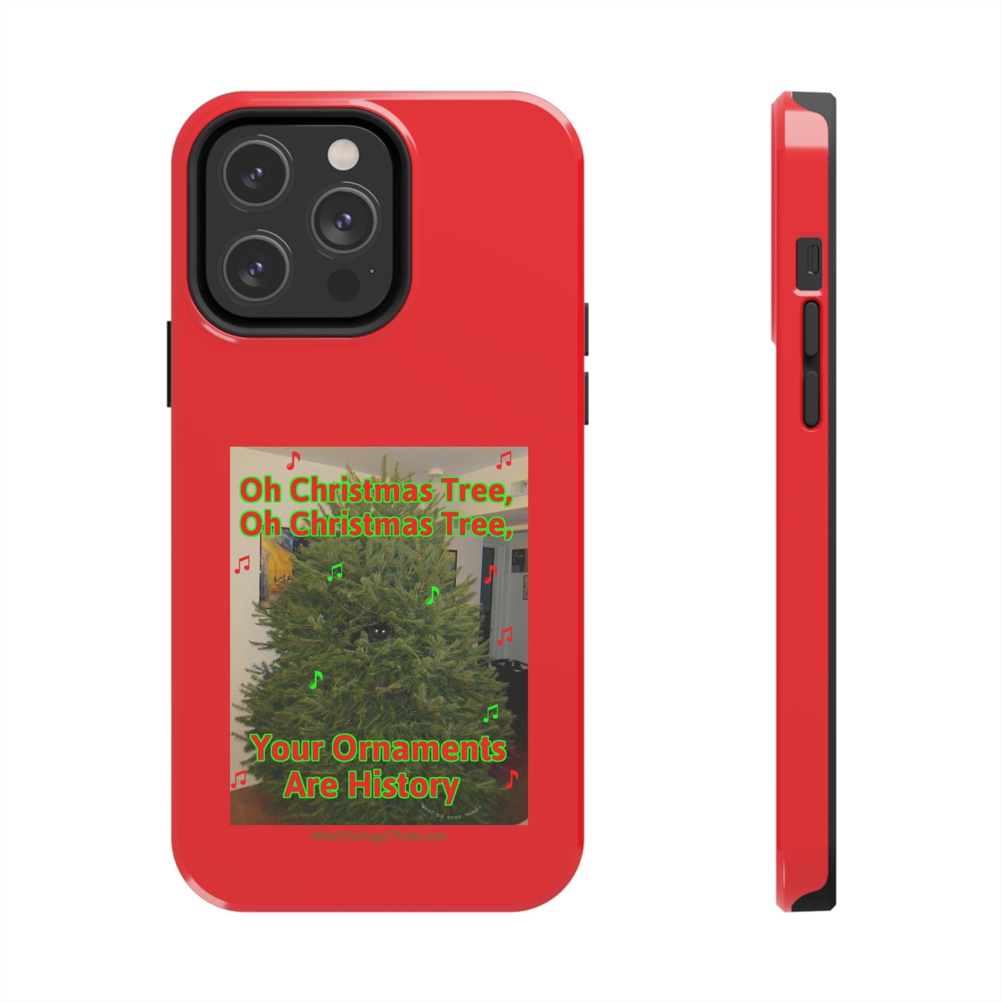 Christmas Tree Cat Red  Tough Phone Cases