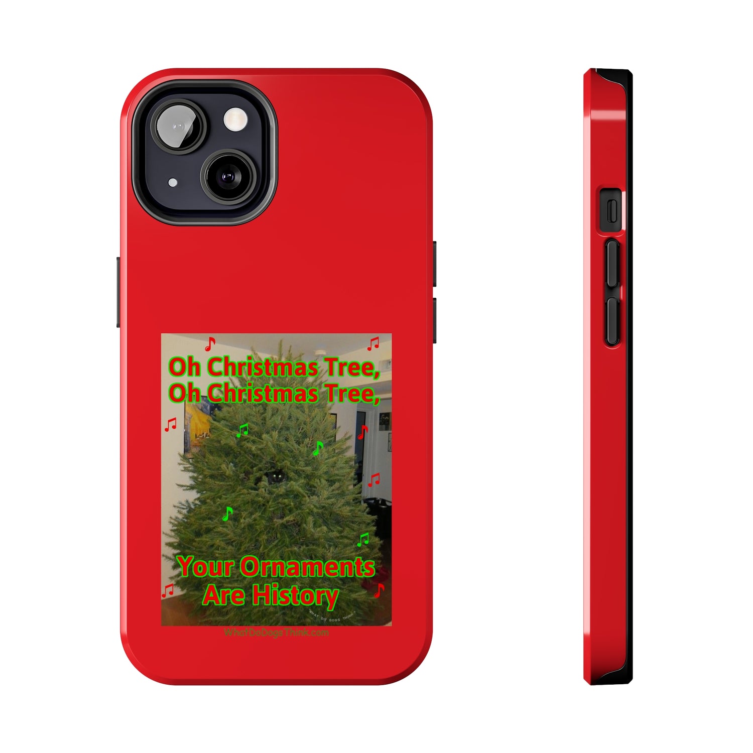 Christmas Tree Cat Red  Tough Phone Cases