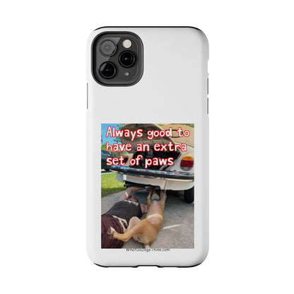 Extra Paw    White Tough Phone Cases