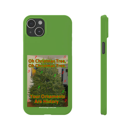 Christmas Tree Cat      Green Slim Phone Case