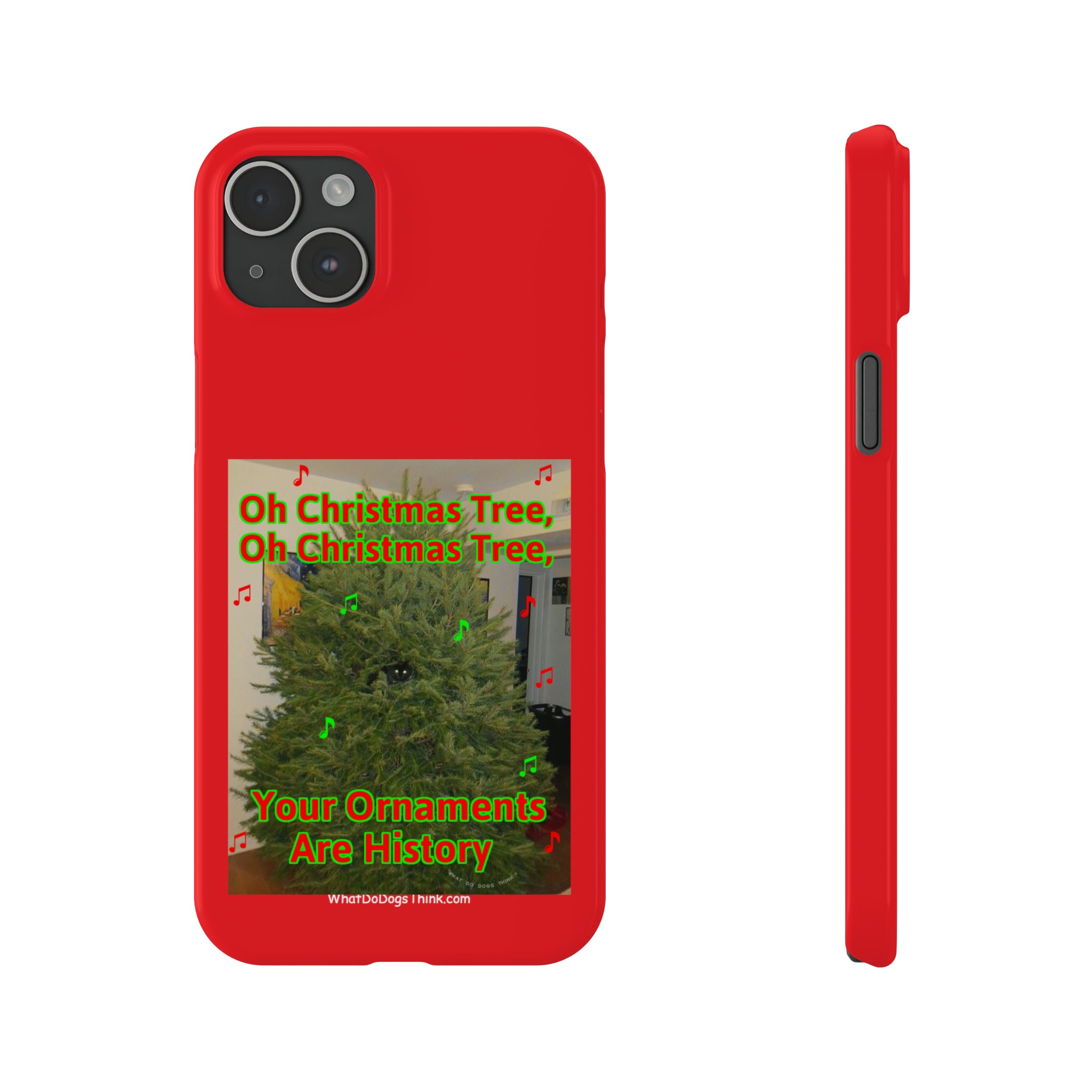 Christmas Tree Cat      Red Slim Phone Case