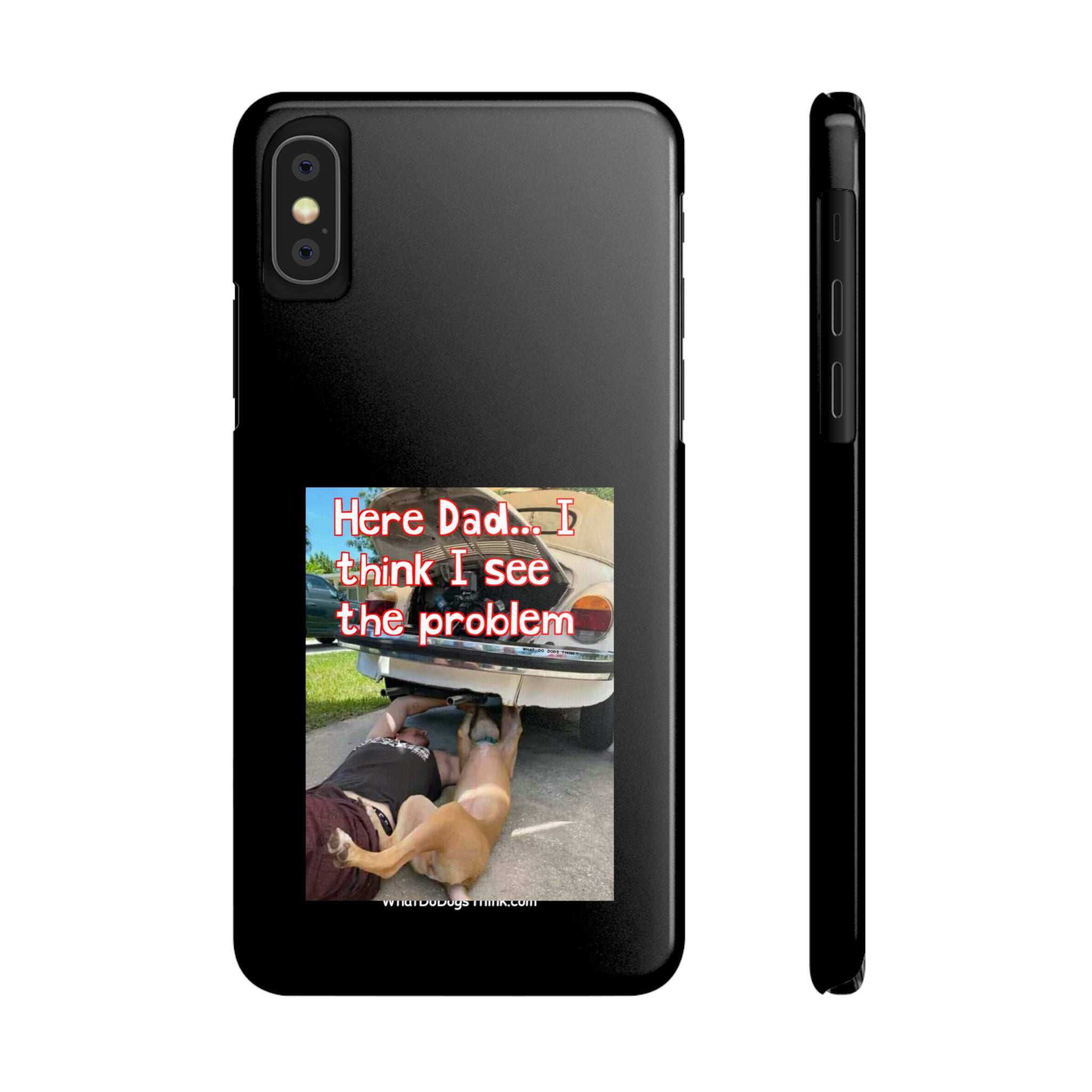 Here Dad    Black Slim Phone Cases