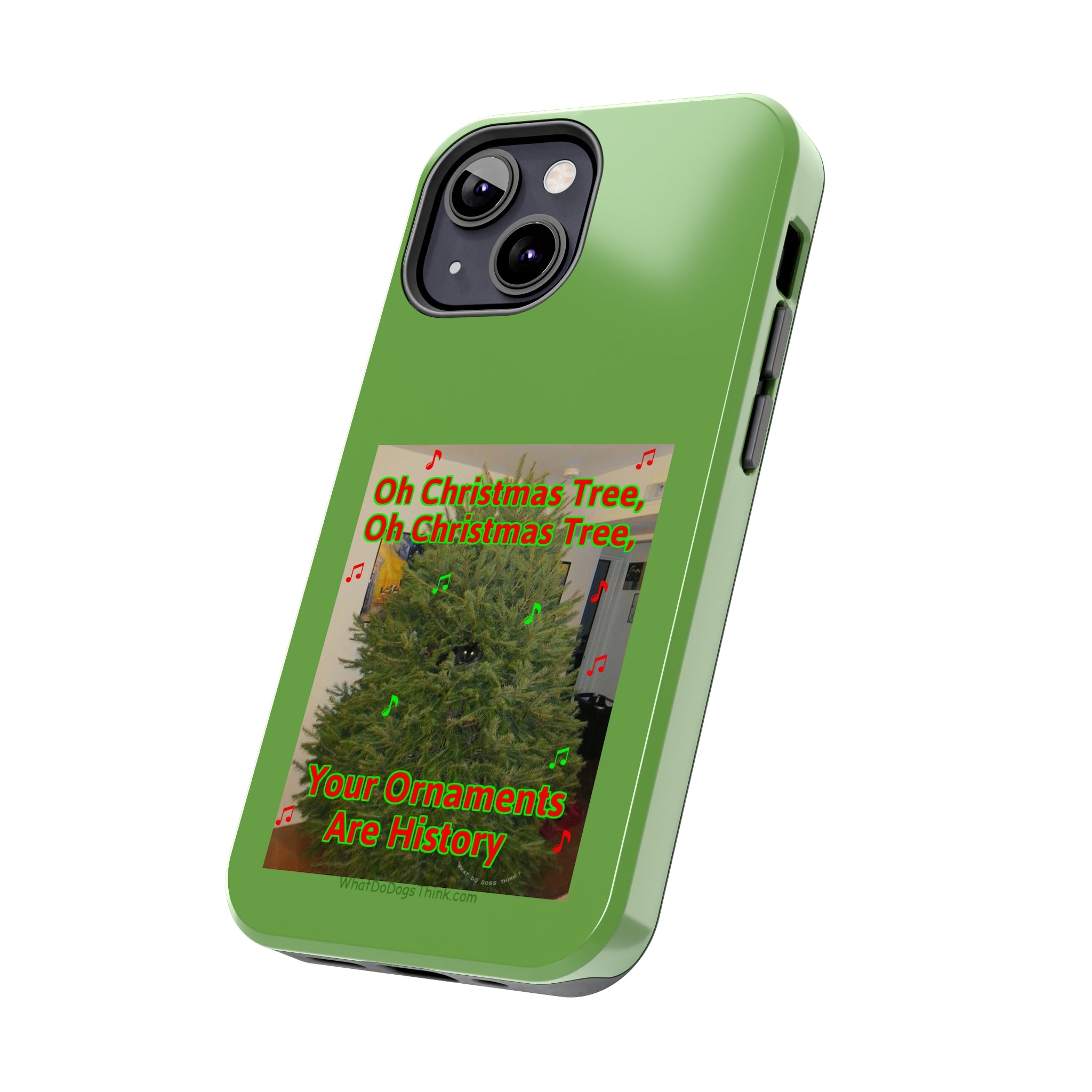 Christmas Tree Cat Green  Tough Phone Cases