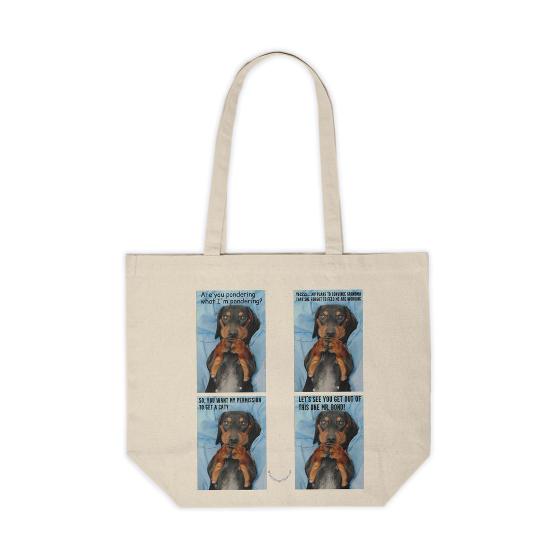 Devious Dachshund   Canvas Shopping Tote