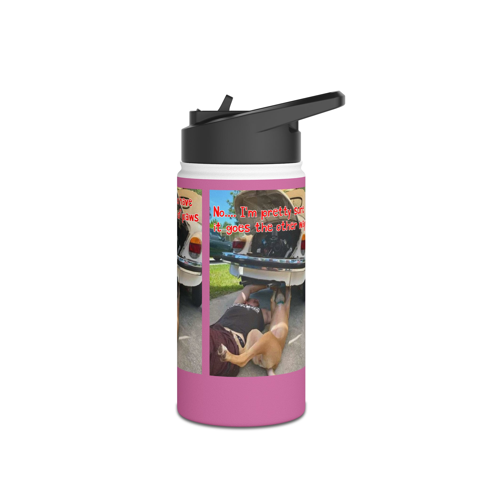 VW Helper   Pink Stainless Steel Water Bottle, Standard Lid